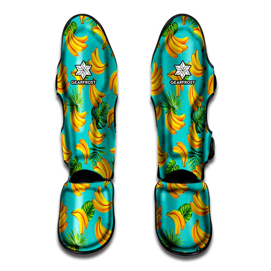Tropical Banana Leaf Pattern Print Muay Thai Shin Guard