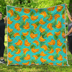 Tropical Banana Leaf Pattern Print Quilt