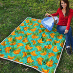 Tropical Banana Leaf Pattern Print Quilt