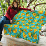 Tropical Banana Leaf Pattern Print Quilt