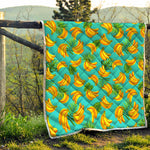 Tropical Banana Leaf Pattern Print Quilt
