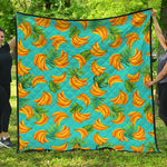 Tropical Banana Leaf Pattern Print Quilt
