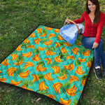 Tropical Banana Leaf Pattern Print Quilt