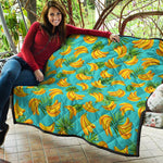 Tropical Banana Leaf Pattern Print Quilt