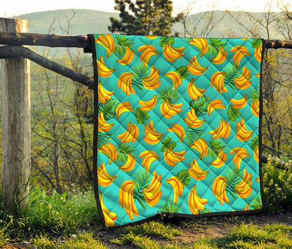 Tropical Banana Leaf Pattern Print Quilt