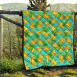 Tropical Banana Leaf Pattern Print Quilt