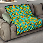 Tropical Banana Leaf Pattern Print Quilt