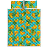 Tropical Banana Leaf Pattern Print Quilt Bed Set