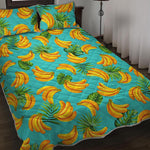 Tropical Banana Leaf Pattern Print Quilt Bed Set
