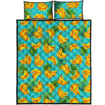 Tropical Banana Leaf Pattern Print Quilt Bed Set