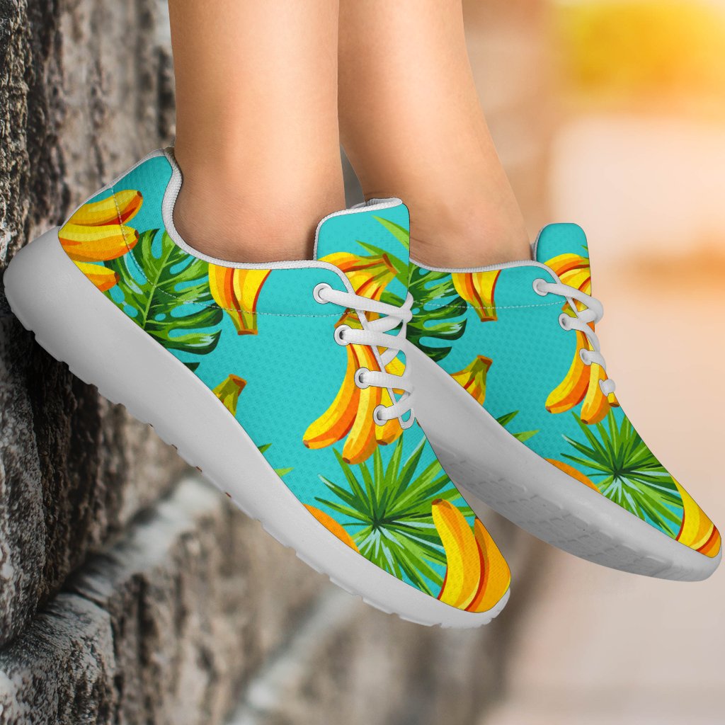 Tropical Banana Leaf Pattern Print Sport Shoes GearFrost