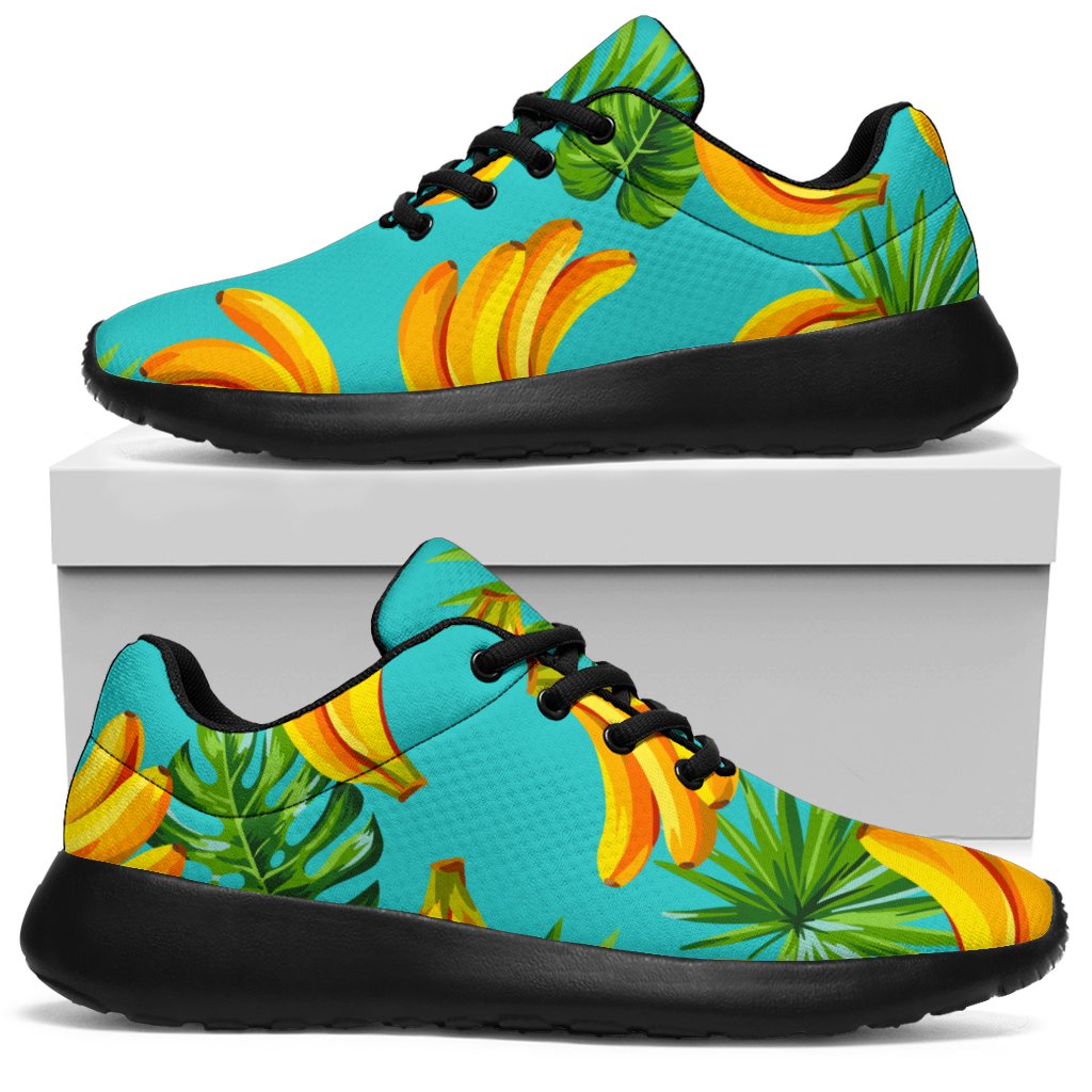 Tropical Banana Leaf Pattern Print Sport Shoes GearFrost