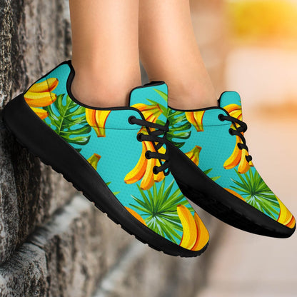 Tropical Banana Leaf Pattern Print Sport Shoes GearFrost