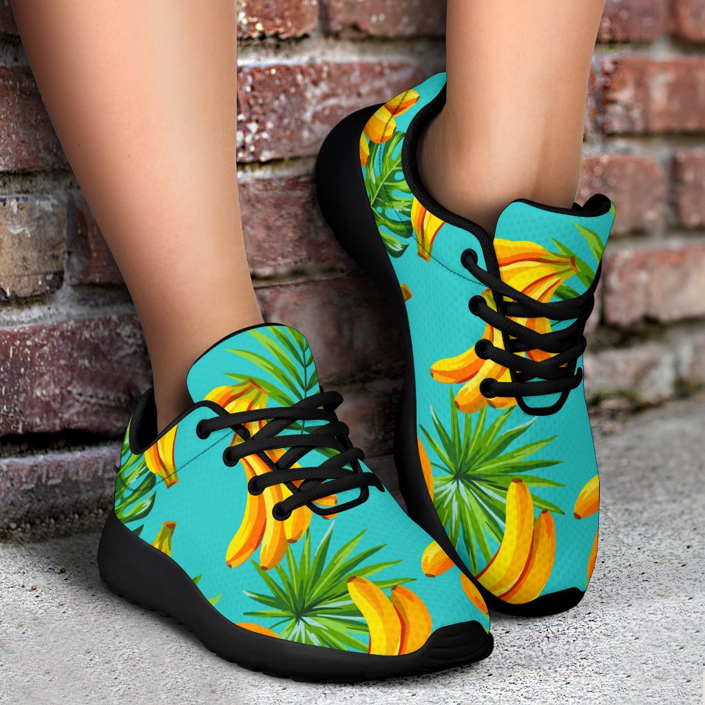 Tropical Banana Leaf Pattern Print Sport Shoes GearFrost