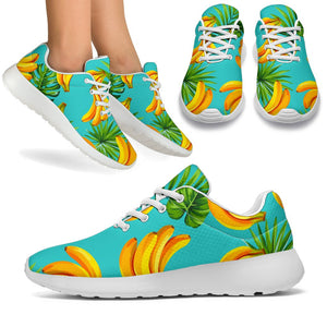 Tropical Banana Leaf Pattern Print Sport Shoes GearFrost