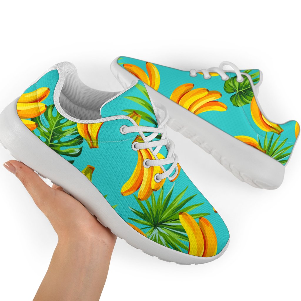 Tropical Banana Leaf Pattern Print Sport Shoes GearFrost