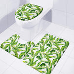 Tropical Banana Leaves Pattern Print 3 Piece Bath Mat Set