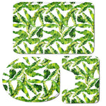 Tropical Banana Leaves Pattern Print 3 Piece Bath Mat Set