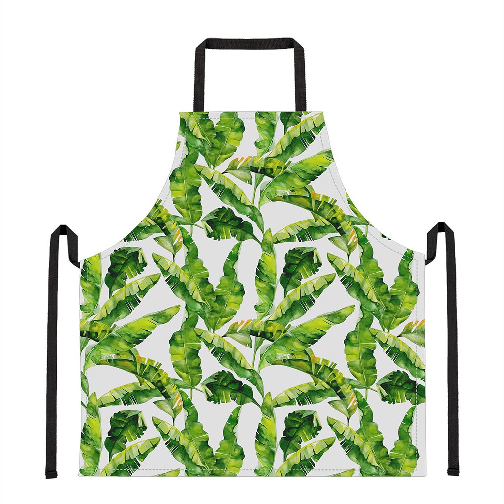 Tropical Banana Leaves Pattern Print Apron