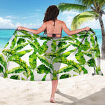 Tropical Banana Leaves Pattern Print Beach Sarong Wrap