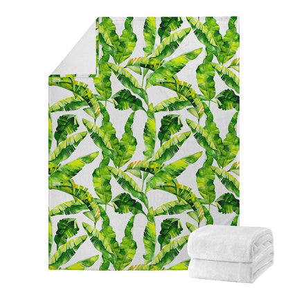 Tropical Banana Leaves Pattern Print Blanket