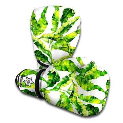 Tropical Banana Leaves Pattern Print Boxing Gloves