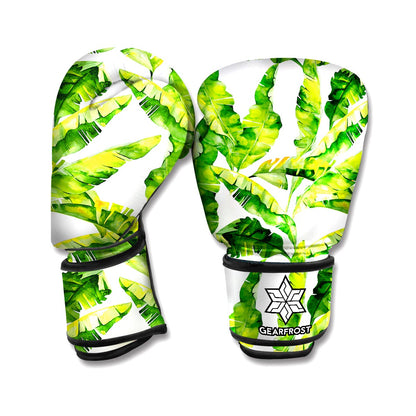 Tropical Banana Leaves Pattern Print Boxing Gloves