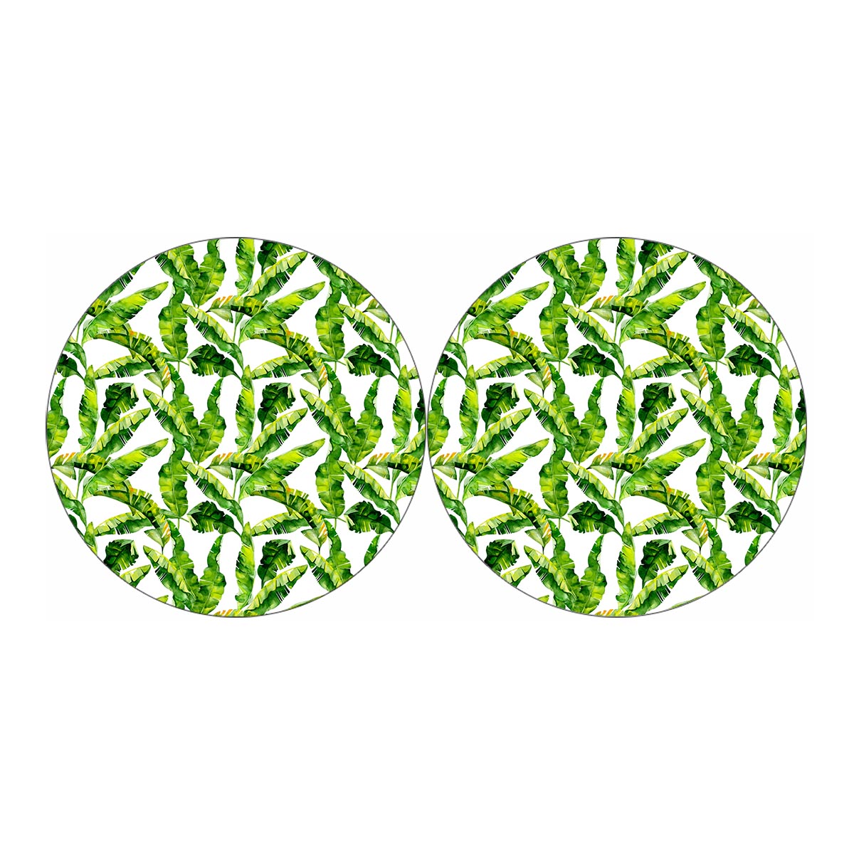 Tropical Banana Leaves Pattern Print Car Coasters