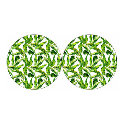 Tropical Banana Leaves Pattern Print Car Coasters