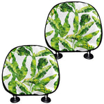 Tropical Banana Leaves Pattern Print Car Headrest Covers