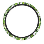 Tropical Banana Leaves Pattern Print Car Steering Wheel Cover