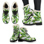 Tropical Banana Leaves Pattern Print Comfy Boots GearFrost