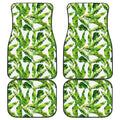Tropical Banana Leaves Pattern Print Front and Back Car Floor Mats