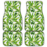Tropical Banana Leaves Pattern Print Front and Back Car Floor Mats