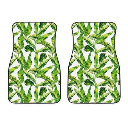 Tropical Banana Leaves Pattern Print Front Car Floor Mats