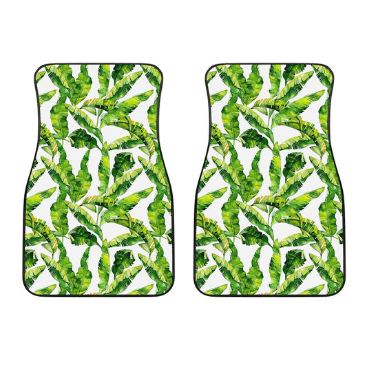 Tropical Banana Leaves Pattern Print Front Car Floor Mats