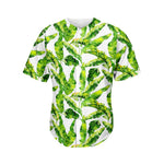 Tropical Banana Leaves Pattern Print Men's Baseball Jersey