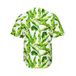 Tropical Banana Leaves Pattern Print Men's Baseball Jersey