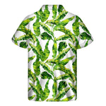 Tropical Banana Leaves Pattern Print Men's Short Sleeve Shirt