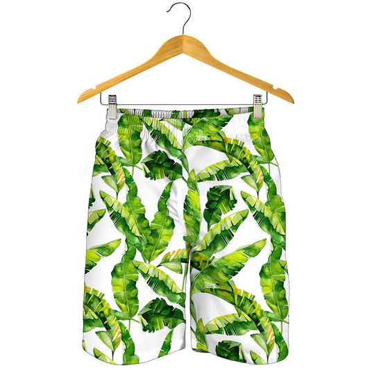 Tropical Banana Leaves Pattern Print Men's Shorts