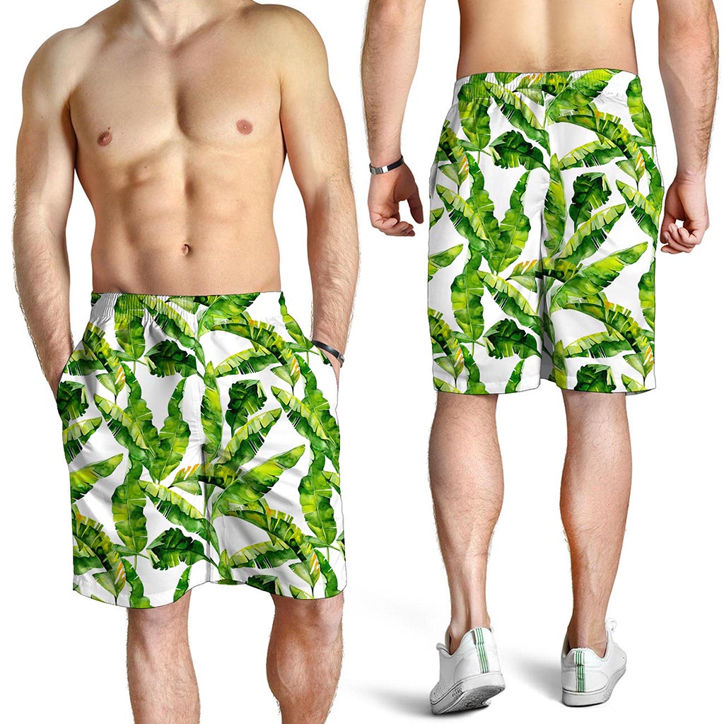 Tropical Banana Leaves Pattern Print Men's Shorts