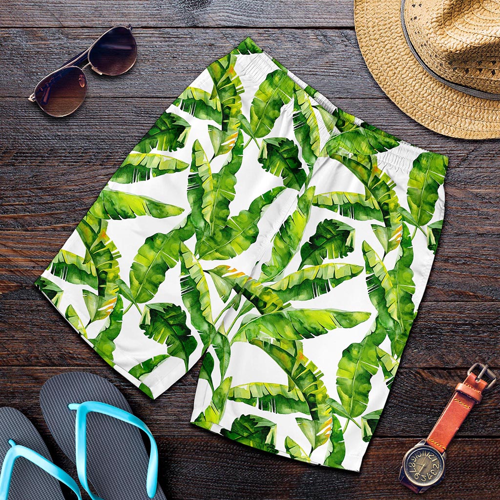 Tropical Banana Leaves Pattern Print Men's Shorts