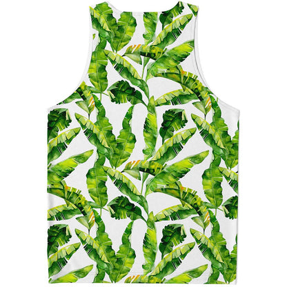 Tropical Banana Leaves Pattern Print Men's Tank Top