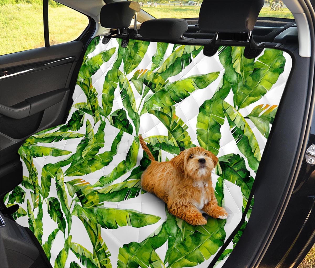 Tropical Banana Leaves Pattern Print Pet Car Back Seat Cover