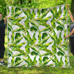 Tropical Banana Leaves Pattern Print Quilt