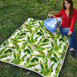 Tropical Banana Leaves Pattern Print Quilt