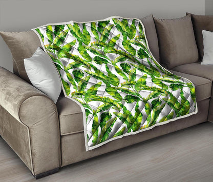 Tropical Banana Leaves Pattern Print Quilt