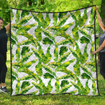 Tropical Banana Leaves Pattern Print Quilt