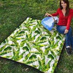 Tropical Banana Leaves Pattern Print Quilt