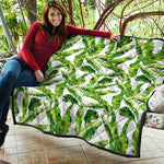 Tropical Banana Leaves Pattern Print Quilt